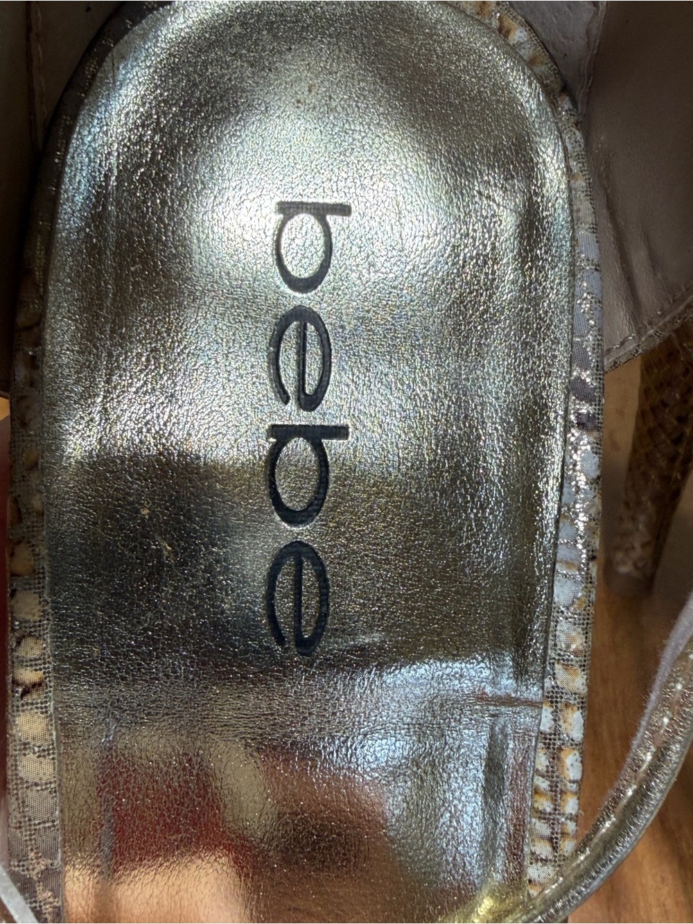 Bebe Rare Archival 2010s McBling Betinna Gladiator Heels Snakeskin 9 NWOT - Picture 2 of 15